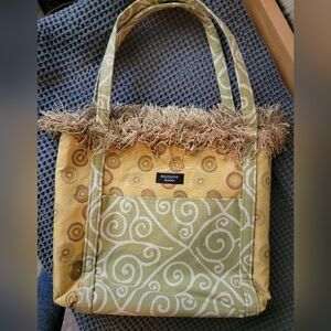 Green & Yellow Patterned Tote